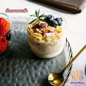 ถ้วยนม ใส่เครื่องดื่มเย็น ๆ ถ้วยแก้วกาแฟ ใส่น้ำผลไม้ สกรีนภาพน่ารัก Glasses