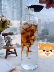 Newest Trendy Minimalist 500ML Motivational Time Scale Marker Transparent Aesthetic Daily Water Jug & Bottle with Leaf Proof Lid Cover For Ice Coffee Milk Tea Modern Design COD