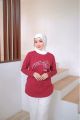 Kaosinn - Atasan Kaos Wanita Nameera motif flower  | Lengan panjang full | Bahan Katun Combed 20s | Bisa Seragaman. 