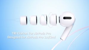 TRI Clarion for Air Pods Pro 1st/2nd 0.35mm Ultra-thin Silicone Eartips XS S M L Size Noise Reduction Hole