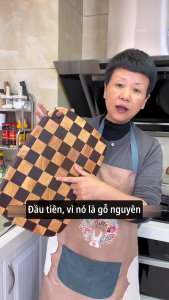 Thớt Gỗ Bàn Cờ Cao Cấp - Gỗ Cao Su Ghép Gỗ Đen Tự Nhiên Chống Mốc Bền Đẹp