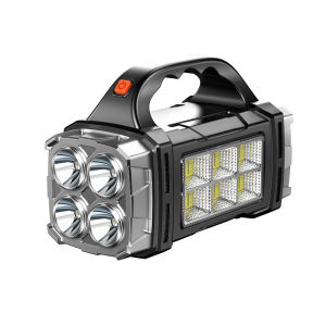 Đèn Cầm Tay Di Động Có Thể Sạc Lại Đèn Pin LED Mạnh Mẽ Với Đèn Pin COB Đèn Pin Sạc Năng Lượng Mặt Trời USB Cho Cắm Trại Ngoài Trời