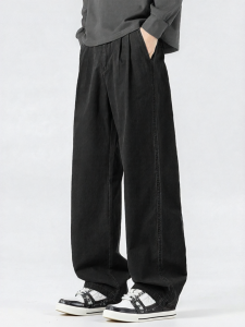 Wood soon | Retro Casual Mens Straight-leg Pants 100% Cotton