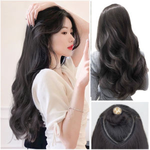 45/60CM Wig Big Wave Hair Extension Imitation Invisible Seamless U-Shaped Natural Hair Extension Wig