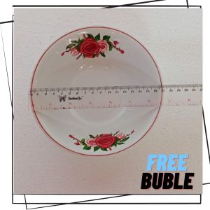 mangkok keramik motif bunga merah sunbird isi 6pcs