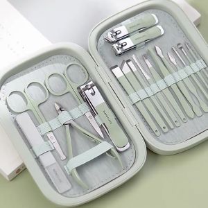Set Box Manicure & Pedicure 18 pcs Carbon Steel | Set Perawatan Kuku Tangan & Kaki