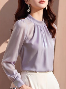 High Quality Silk Fashionable Long Sleeve Youthful Women Shirt