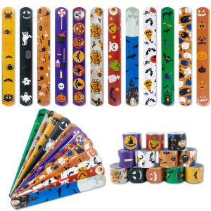 10pcs Cartoon Unicorn Mermaid Dinosaur Animals Clap Circle Kids Birthday Party Slap Bracelets Wristband Toys Baby Shower Gifts