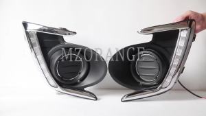 LED DRL for Mitsubishi Mirage G4 Attrage 2012-2017 Headlight Daytime Running Lights Fog Lamp With Yellow Turn Signal accessories