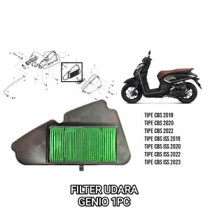 Filter Udara Genio (2019) - Saringan Udara Filter Screen Air Cleaner Plug A/C Drain Honda Genio Scoopy eSP K2F BeAT Street K1A