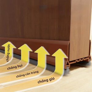 Dải Bịt Kín Dưới Cửa 97cm Bằng Nhựa PVC Chống Bụi Cách Âm Chặn Gió Lắp Ráp Dễ Dàng Dùng Cho Cải Tạo Nhà Cửa