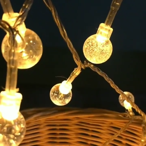 JOMO Buy 1 Take 1 5M 20LED Christmas Lights Decoration Solar Bubble Globe String Lamp IP67 Waterproof Auto Dusk Sensor Outdoor Bistro Light For Patio Wedding Birthday Christmas Tree Garden Backyard Balcony Decor