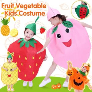 Kindergarten Performance Fashion Show Halloween Pumpkin Stage Costume Childrens Day Fruit Vegetable Costume