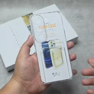 SLOT CARD Bening Softcase TECNO CAMON 40 40PRO 5G Soft Case Tempat Simpan Menyimpan HOLDER Kartu Foto ATM ID Photocard Polos Transaparan Casing Bumper Shockproof CLEAR Protect Camera Lens Lensa Silikon Silicone CAMON40 PRO 4G 5G Murah Baru Lucu