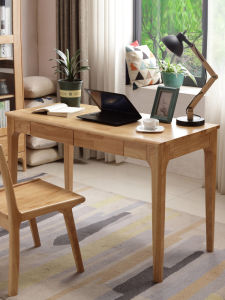 Modern Minimalist Walnut Solid Wood Desk Scandinavian Solid Wood For Home 1.5 Desktop Computer Desk 1.2 Writing Bedroom Small Household