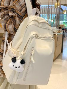 High Capacity Simple SchoolbagFor Teenage GirlsJunior And High School StudentsSweet College StyleDurable Material Waterproof