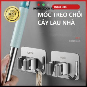 Móc Treo Chổi Dán Tường Inox 304 Kẹp Cây Lau Nhà Kẹp Chổi Dán Tường Chịu Lực Không Cần Khoan Đục