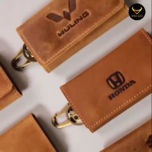 [VALQO] Gantungan Kunci Dompet STNK VRIO Kulit Sapi untuk Mobil & Motor