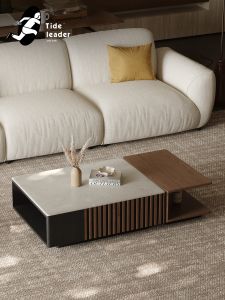 Tide leader | Vintage Minimalist Microcrystalline Stone Rectangular Coffee Table
