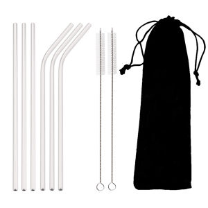 9Pcs Reusable Coloful Straw Set 304 Stainless Steel Straw Straight Bent Drinking Straw With Cleaning Brush Home Bar Accessory