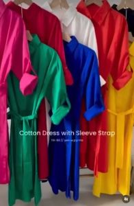 JELICA DRESS INCLUDE BELT / COTTON DRESS WITH SLEEVE STRAP