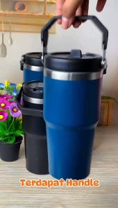 eatkit Tumbler Stainless Steel Handle 2in1 Coffee Cup Thermos Botol Minum Dua Lapisan Insulasi Dingin dan Panas Travel Mug Vacuum Car Bottle High Quality Leakproof Insulated Stainless Steel 304