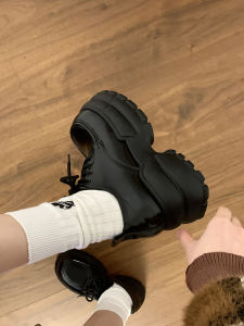 Flatform Lace-Up Thick Bottom Womens Shoes Retro Versatile British Style Spring New Arrival Comfortable Casual Fashion Sneakers