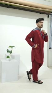 (COD/BRITTANY STORE) New Setelan Pakistan Abizard Pria Lengan Panjang Terbaru / Baju Koko Kurta Pria Dewasa Tangan Panjang / Baju Muslim Pria / Setelan Kurta Pria Pakistan Casual / Setelan Pakistan Abizard Pria Satu Set Celana Terbaru M L XL