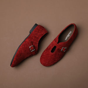 MIOLLIBARN | Soft Suede Leather Woven Mary Jane Shoes