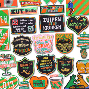 Netherland Carnival Kruikenstad Emblem Embroidered Patch Embroidery Patches DIY Iron On Patches For Clothing Sew Decorate Badges