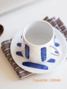 Simple European Style Ceramic Coffee Cup American Style Coffee Cup with Creamer Nordic Style Handmade Ceramic Tea Cup