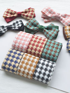 4cm Big Houndstooth Fabric Ribbon Handmade DIY Hair Accessories Material Homemade Bows Barrettes Hair Rope Accessories