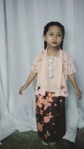 Peach Kebaya kids budak Baju Raya 2025 batik comel newborn - 4years murah