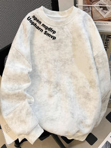 เสื้อฮู้ดคอกลมสไตล์อเมริกัน ทรงหลวม ผ้าฝ้ายผสมโพลีเอสเตอร์ ระบายอากาศได้ดี แฟชั่นฤดูใบไม้ผลิและฤดูใบไม้ร่วง สำหรับเยาวชนและวัยรุ่น