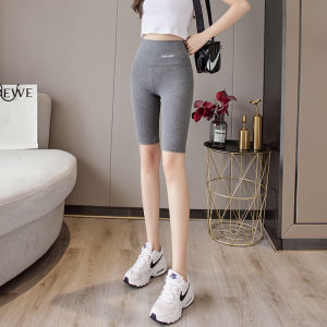 Pure ผ้าฝ้าย Cycling กางเกงขาสั้น ผู้หญิง Outdoor Wear High เอว Large Size รัดรูป Fit Five-Point Safety Riding กางเกงขาสั้น ฤดูใบไม้ผลิ ฤดูร้อน Thin