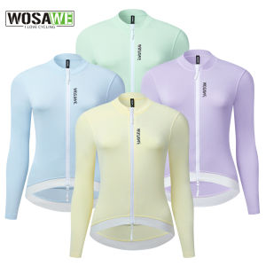 WOSAWE Women Long Sleeve Jersey MTB Cycling Jersey Biking Clothing Slim Top Shirts for Riding Road Bike Clothes UPF 50+ Tops