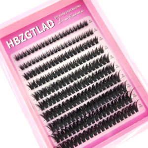 HBZGTLAD 120 Fans8-16MM Diy MangaCluster Lashes Cat Eye Lashes Invisible Band Premium Mink Manga Lash Clusters