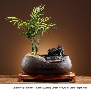 Chinese Style Lucky Money Toad Ceramic Fountain Decor