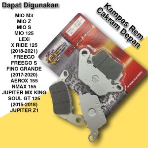Dispad kampas rem cakram MIO M3 MIO 125 LEXI X RIDE 125 FREEGO FINO GRAND AEROX 155 NMAX 155