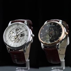Deesio Automatic Mechanical Watch for Men/Mens Leather Strap Luminous Stainless Steel 30M Water Proof Fashion Casual Watches