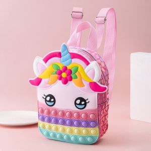 Large Pop It Fidget Toy Unicorn Backpack for Girls Unicorn Bag for Kids Relieve Stress School Supplies Great Birthday Party Favor Gifts for Girls