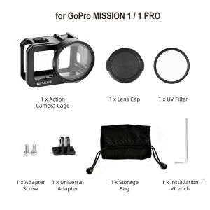 PULUZ | PULUZ Aluminum Alloy Protective Cage with 58mm UV Lens & Lens Cover for GoPro MISSION 1 / 1 PRO