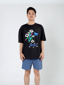 Moutley Kaos Pria Lengan Pendek Oversized Fit Katun 20s Horse OL-M230125