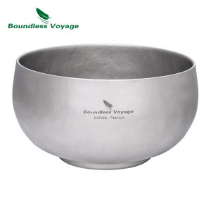 Boundless Voyage Double Walled Titanium Bowl Oatmeal Rice Soup Reusable Bowl for Outdoor Hiking Backpacking Picnic Home