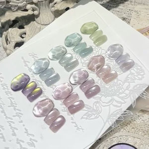 1 Chai Sơn Gel Móng Tay Mắt Mèo Hoa Sen Monet 12ml Với Nhũ Pha Lê Trắng Gấm Trang Trí Móng Nghệ Thuật Mùa Hè Đang Thịnh Hành