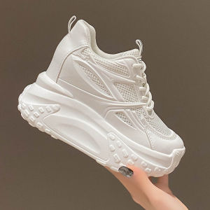 Womens Dad Shoes 10cm Heightening Spring New Thick Bottom Mesh Breathable Casual Small Size Shoes Comfortable Fashionable