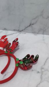 Bando Natal Motif SNOWLAKE & KOTAK-KOTAK HIJAU MERAH: Perlengkapan Natal Hadiah yang Nyaman
