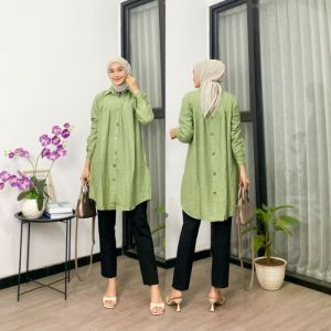 Kayraa Tunik polo linen Kancing Depan Belakang Variasi  | Termurah langsung dari produksi