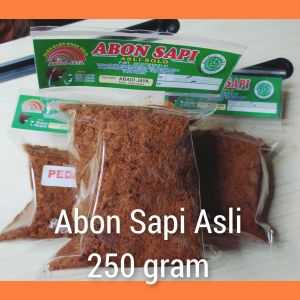 PROMO!! Abon Sapi Asli 100 % Solo abadi Jaya Berat 250 gram rasa Originak manis Burih kualitas super premium