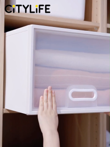 Citylife 40L Stackable Storage Drawer Plastic Container box Home Organizer Drawer Plastic Cabinet